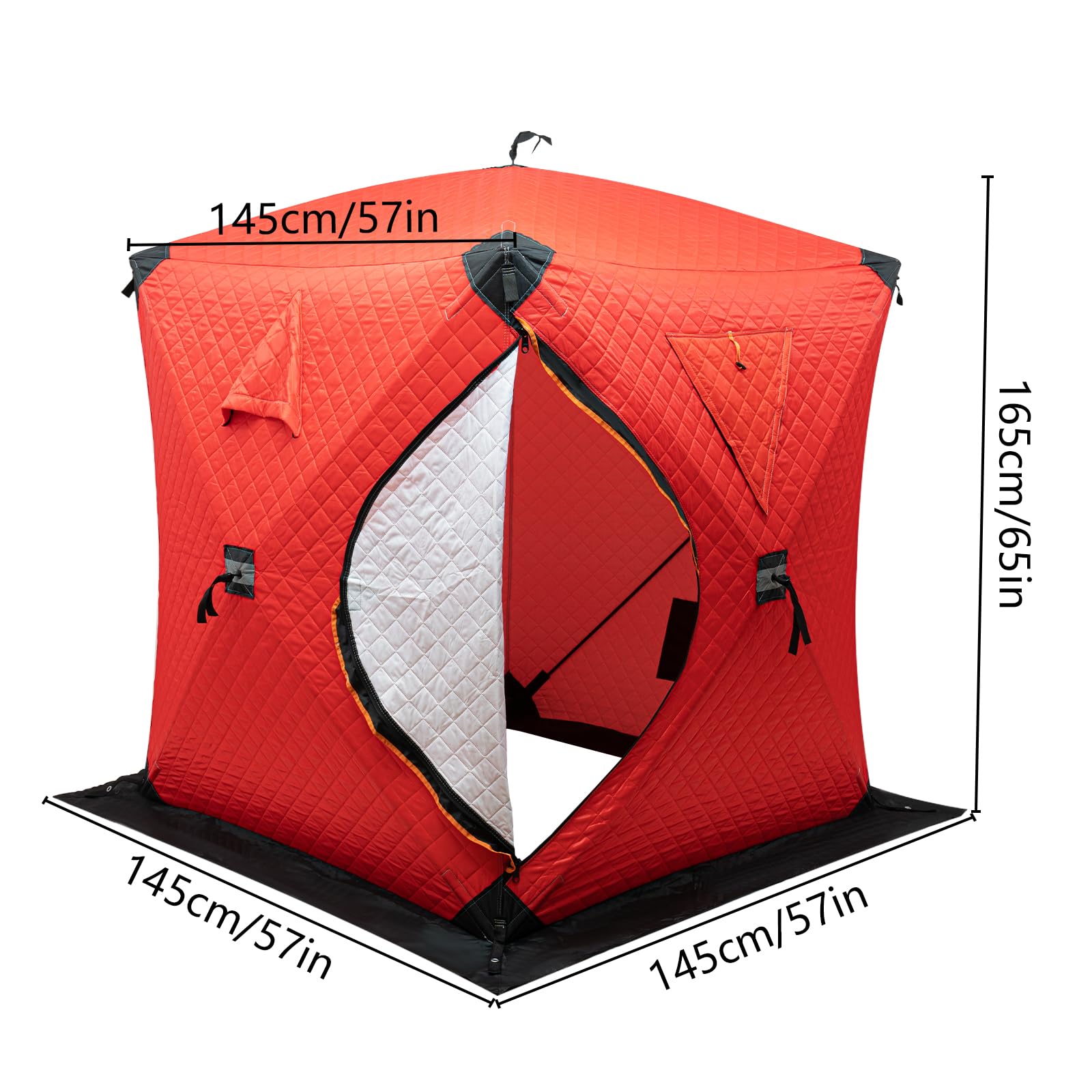 3-Person Portable Ice Fishing Tent - Windproof & Waterproof Insulated Shelter (35 Sq Ft) for Winter Fishing | Cold Weather Protection & Outdoor Adventure