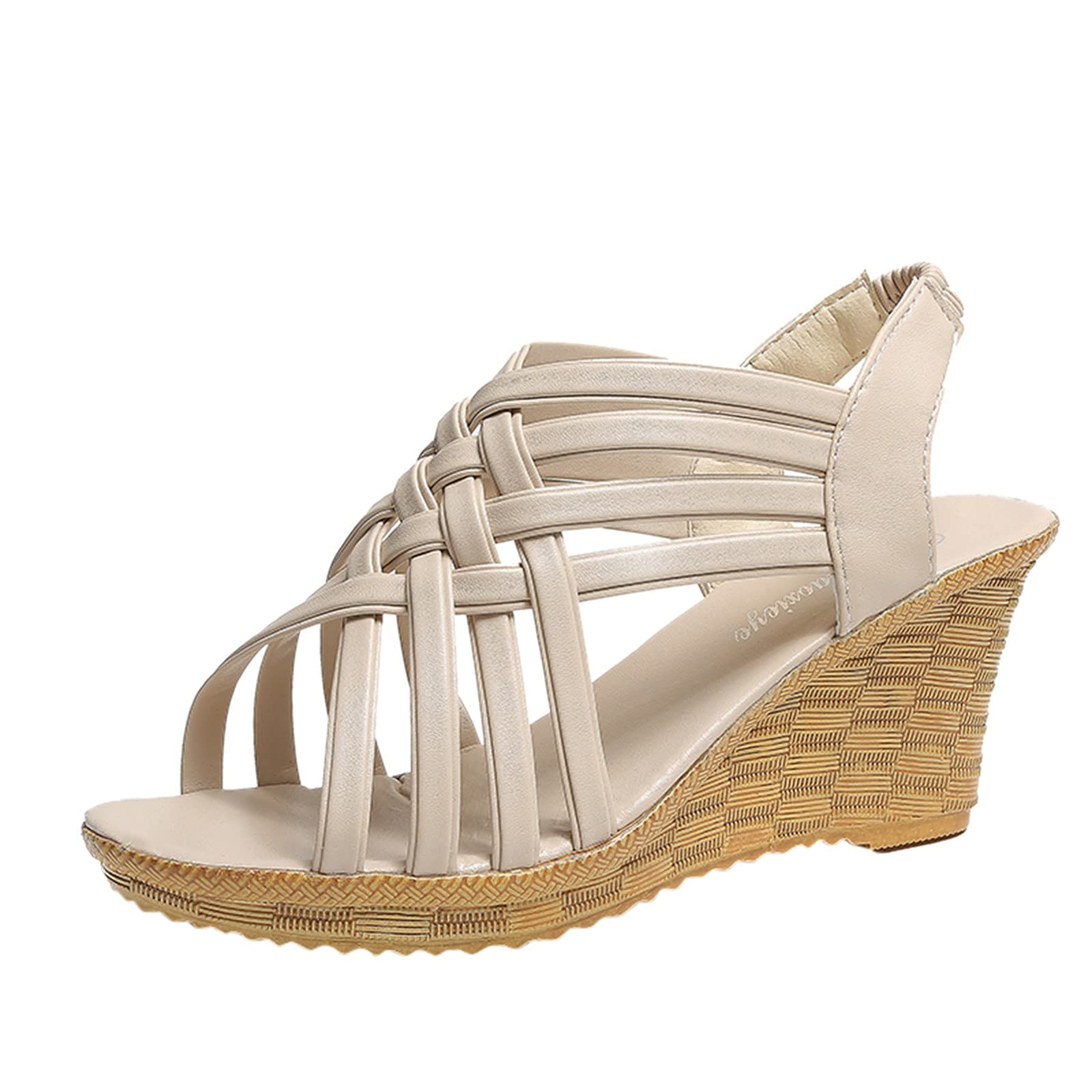 Breathable Women's Casual Wedge Sandals - Comfortable Yellow Heels & Pumps for Summer | Perfect for Beach, Vacation & Everyday Wear