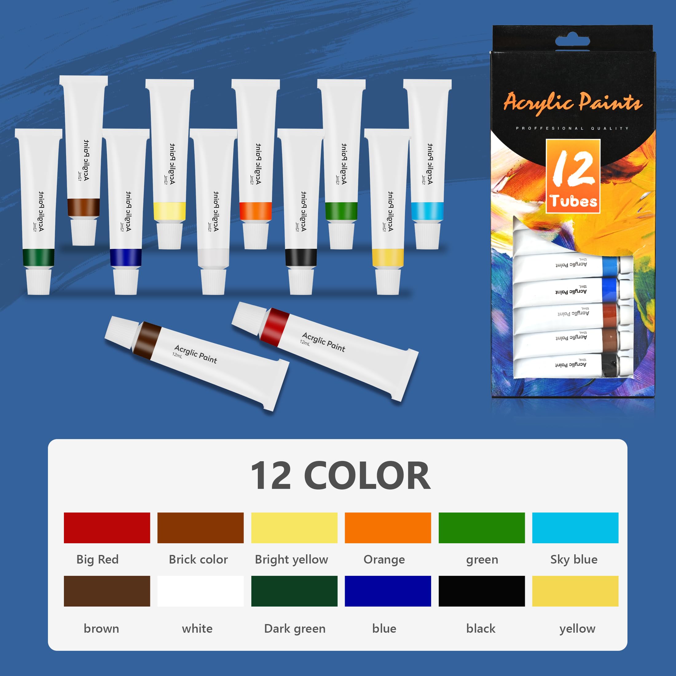 56-Piece Acrylic Painting Kit for Adults & Kids - Complete Sip and Paint Set with 2 Easels, 24 Paints, 20 Brushes, Palette - Perfect for Couples Date Night, Student Art Projects & Beginner Artists | DIY Home Decor & Creative Gift Idea