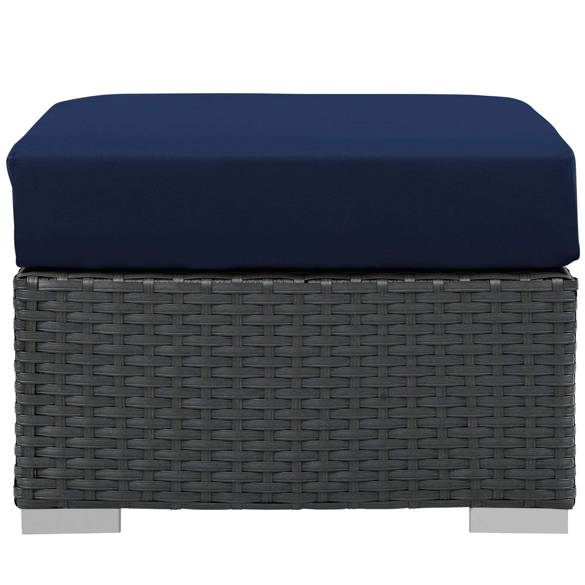 Ergode Sojourn Outdoor Patio Ottoman - Durable & Versatile Garden Seating with Sunbrella Fabric Cushions & UV Protection - Perfect for Poolside, Deck, and Backyard Relaxation