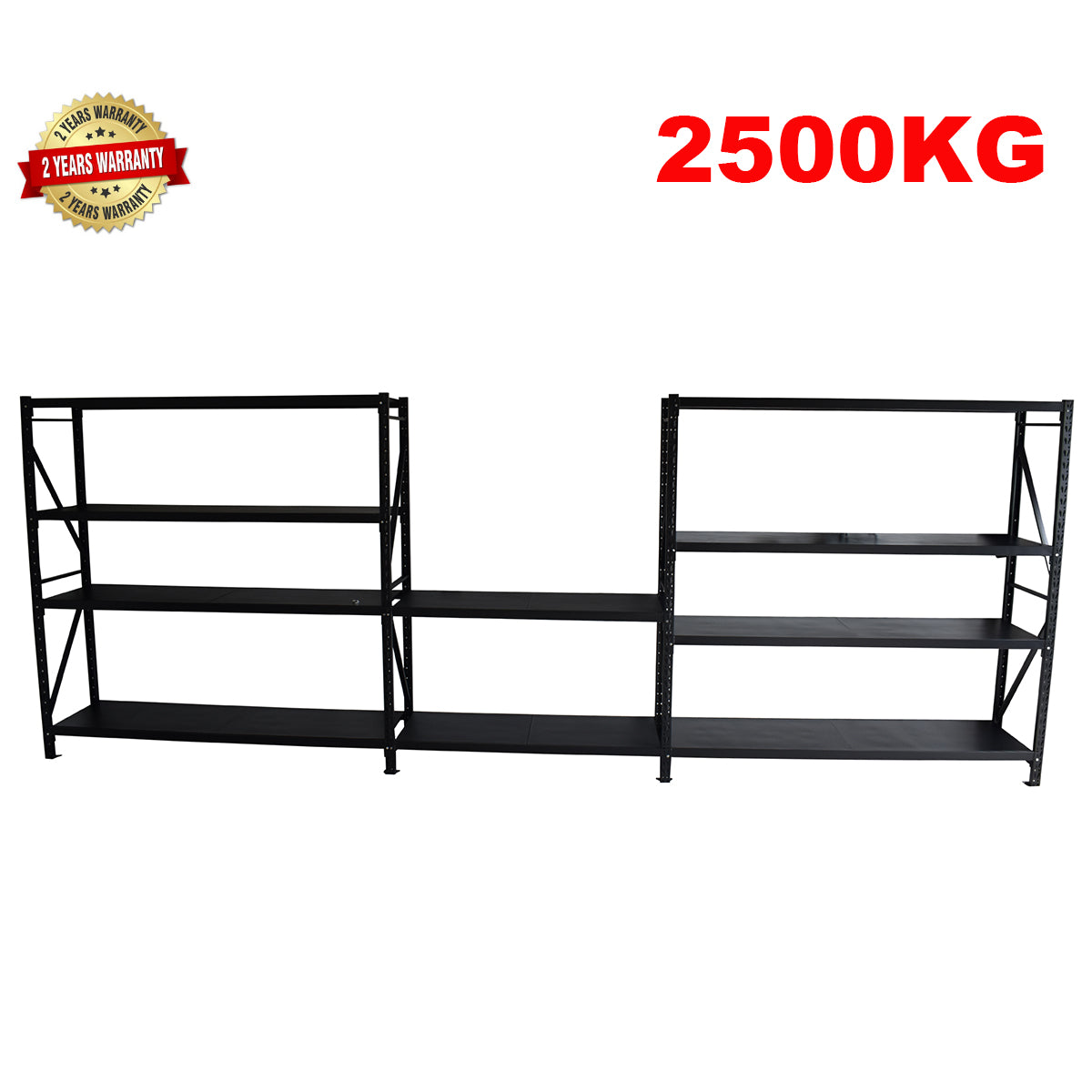 5.5m x 2m x 0.6m Heavy Duty Industrial Shelving Unit with Workstation - 2500KG Capacity for Warehouse Storage & Organization