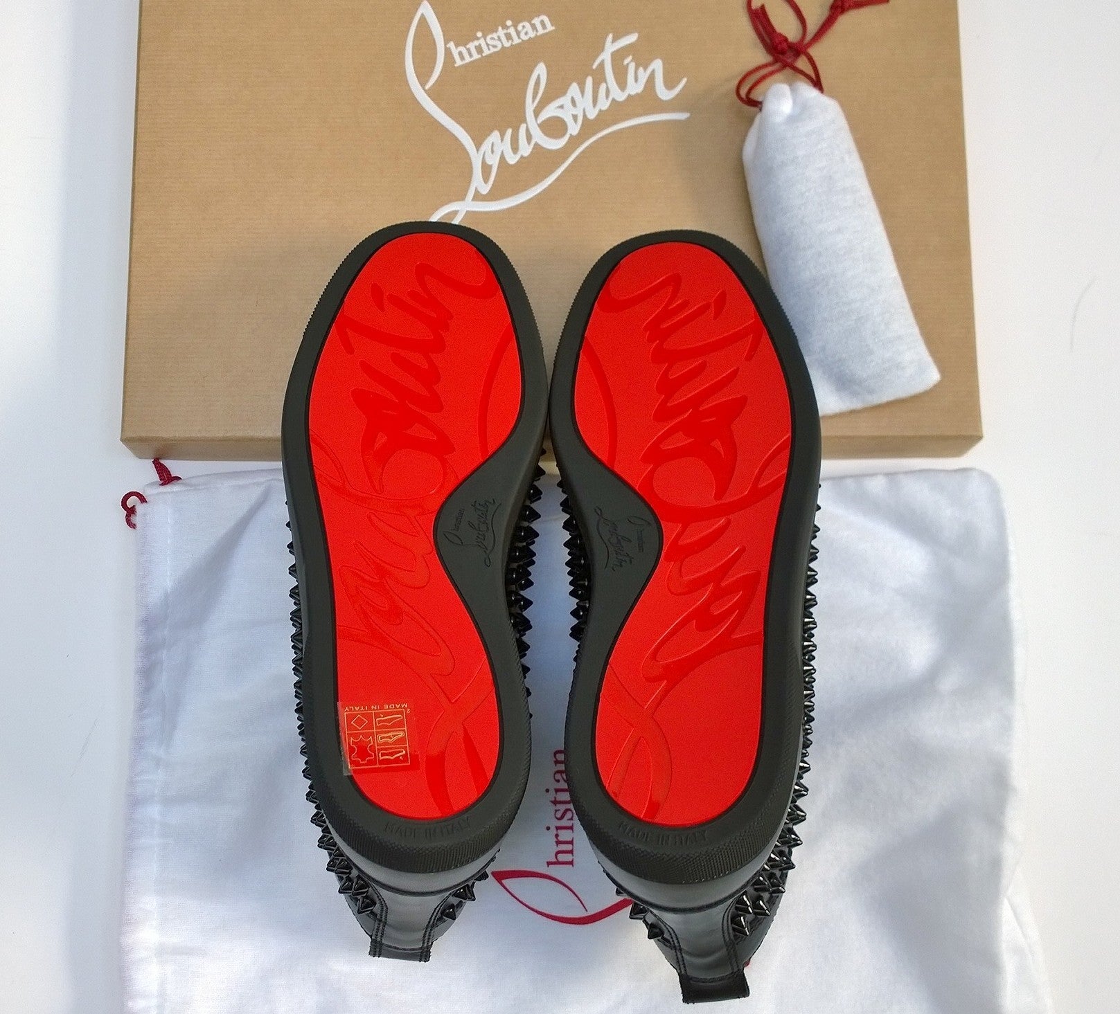 Christian Louboutin Louis Orlato Black Leather High Top Sneakers with Spikes - Luxury Streetwear for Men & Women | Perfect for Casual Outings, Parties & Fashion Events