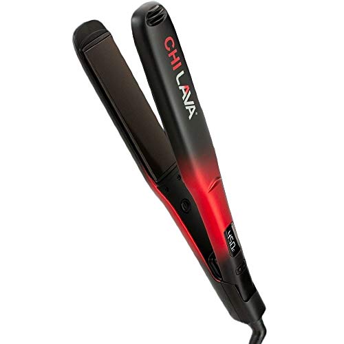 Volcanic Lava Flat Iron 1.5 Inch - Dual Voltage Hair Straightener with Ceramic Plates for Smooth & Shiny Hair - Perfect for Travel, Home & Salon Use