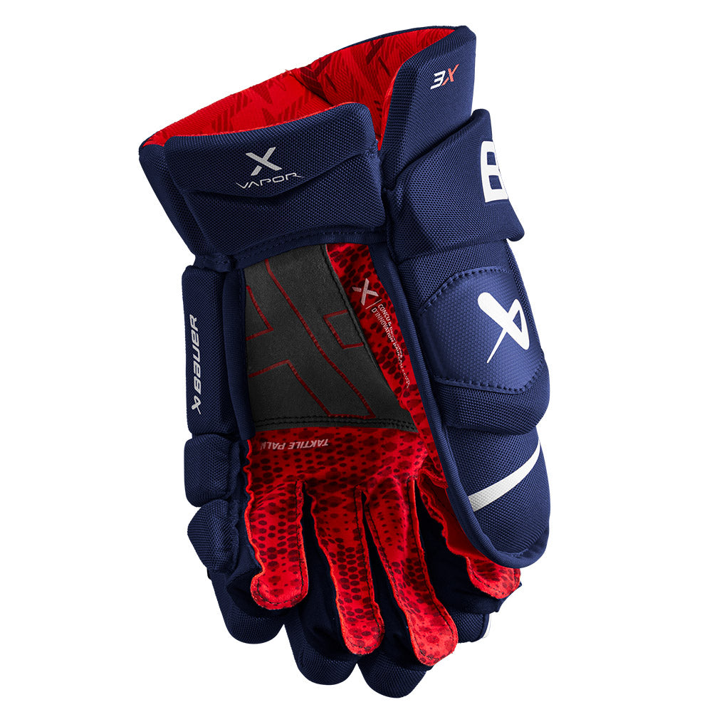 Bauer Vapor 3X Intermediate Ice Hockey Gloves - Protective Hockey Gear for Youth & Adult Players - Perfect for Ice Rink Games & Practice Sessions