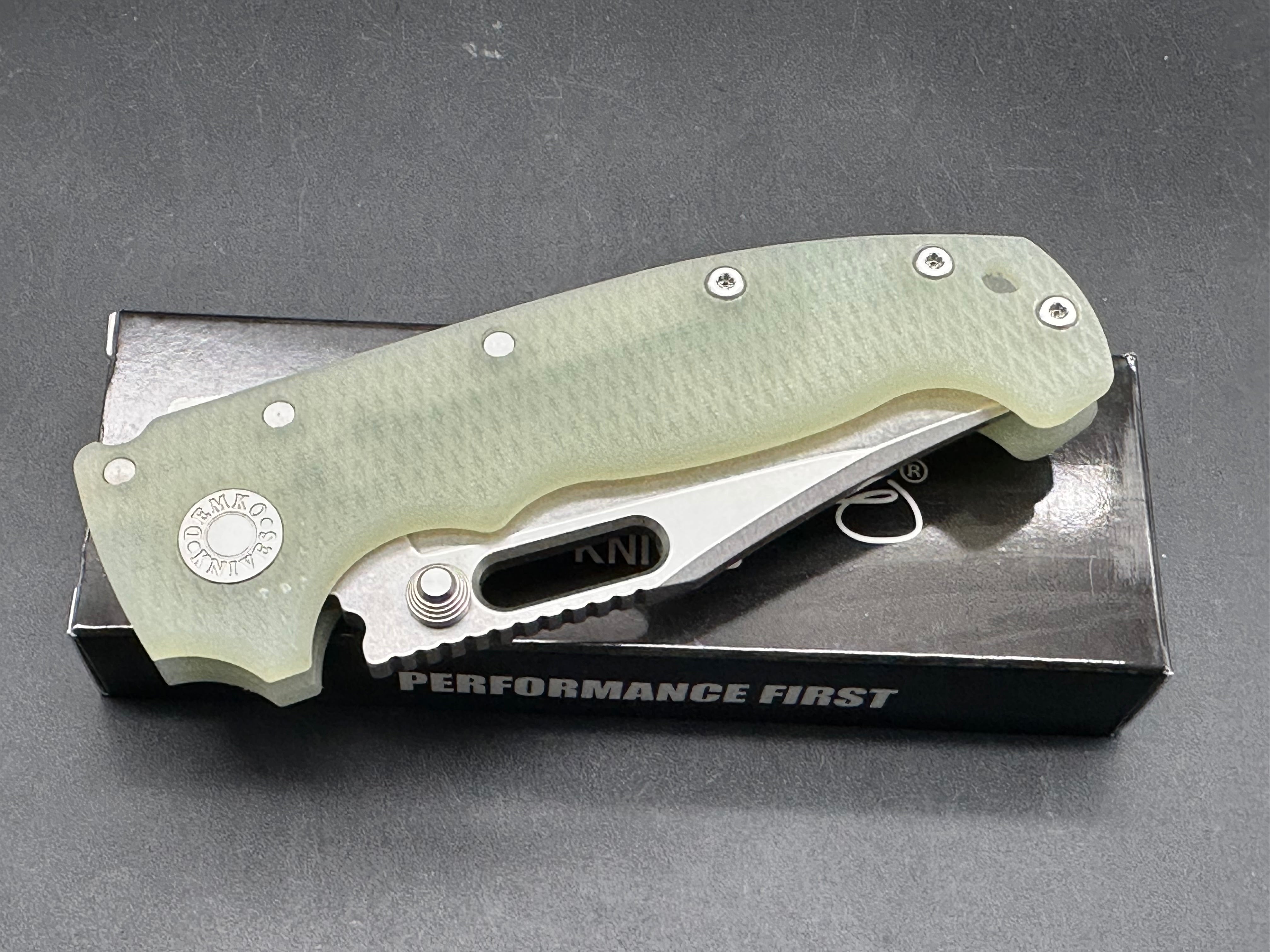 Demko ADMG20NATG10 KJB Folding Knife - Natural G10 Handle, 20CV Steel Blade - EDC, Outdoor, Camping & Survival Gear