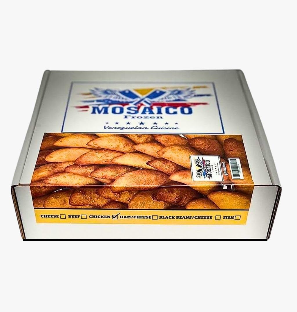 Gluten Free Mini Empanadas by Mosaico - Venezuelan Cuisine Frozen Appetizers (48 Count, Black Beans & Cheese) - Perfect for Parties, Snacks & Quick Meals