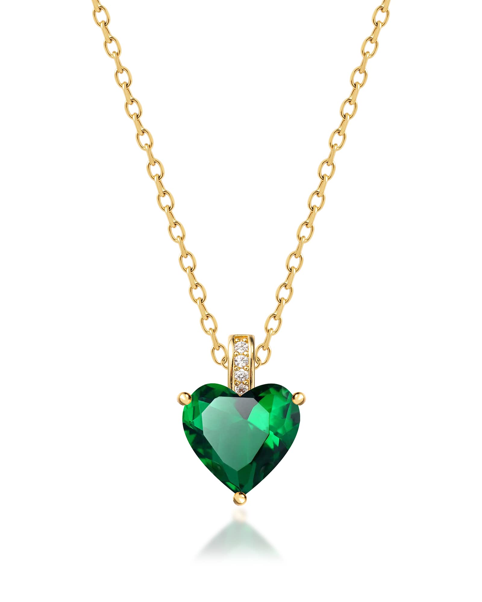 Genuine Birthstone Necklace for Women - Sterling Silver Heart Pendant with Personalized Birthstone - Romantic Birthday Gift for Her, Anniversary Present, Valentine's Day Jewelry (Perfect for Mother's Day, Wedding & Special Occasions)