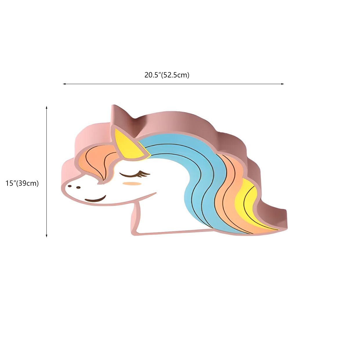 RUNNUP Unicorn Ceiling Light for Kids Bedroom - Pink Flush Mount LED Light with Remote Control & Stepless Dimming, Perfect for Girls & Boys Rooms, Amusement Parks, Kindergartens, and Cartoon-Themed Spaces | Dimmable Nursery Lighting Gift Idea