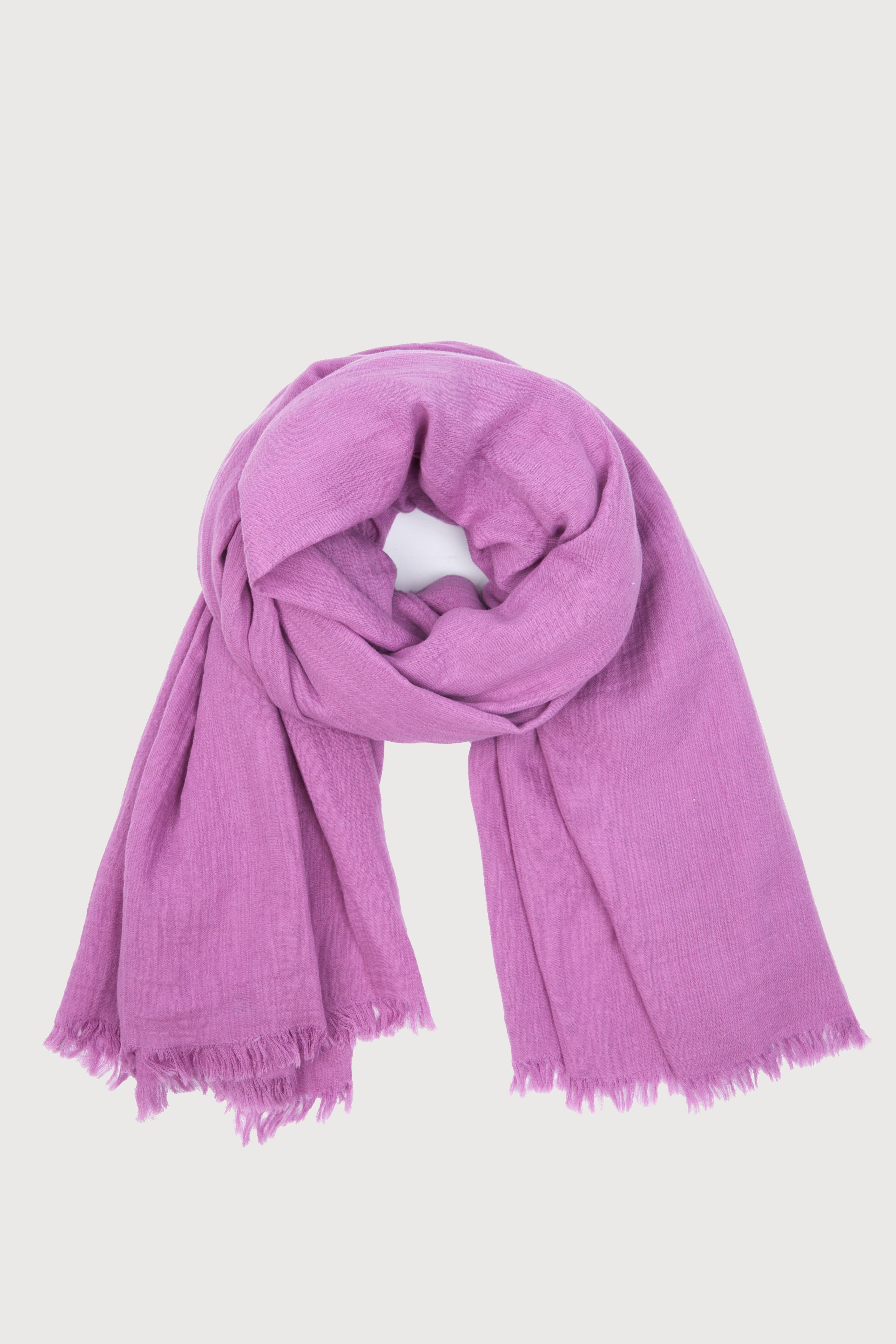 Premium Solid Cotton Fringed Scarf - Soft & Lightweight Winter Shawl for Women - Perfect for Cold Weather, Office Wear & Outdoor Activities