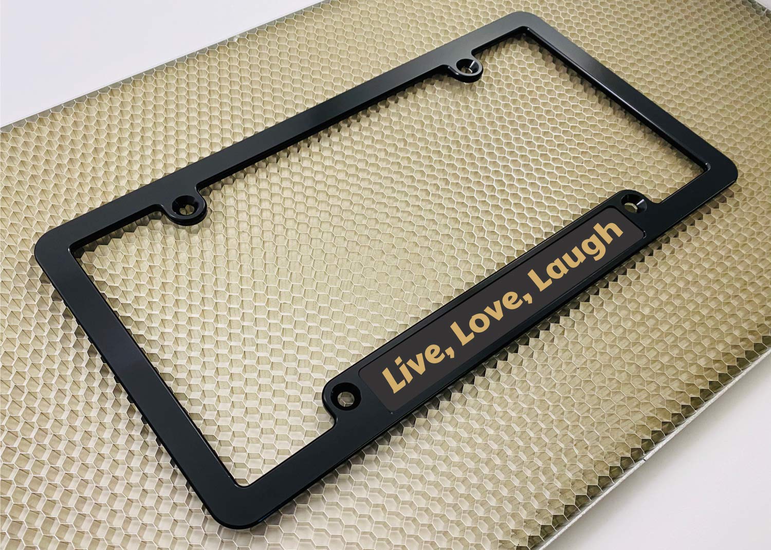 Custom CNC Machined Billet Aluminum Black & Gold 1960 Legacy Car License Plate Frame - Personalized Vintage Style for Classic & Modern Vehicles - Perfect for Car Shows, Gifts & Custom Builds