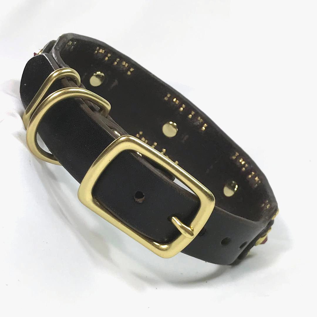 Premium Goddess Leather Dog Collar - Handmade Adjustable Pet Collar for Small Medium Large Dogs - Stylish & Durable for Walks, Training, and Everyday Use