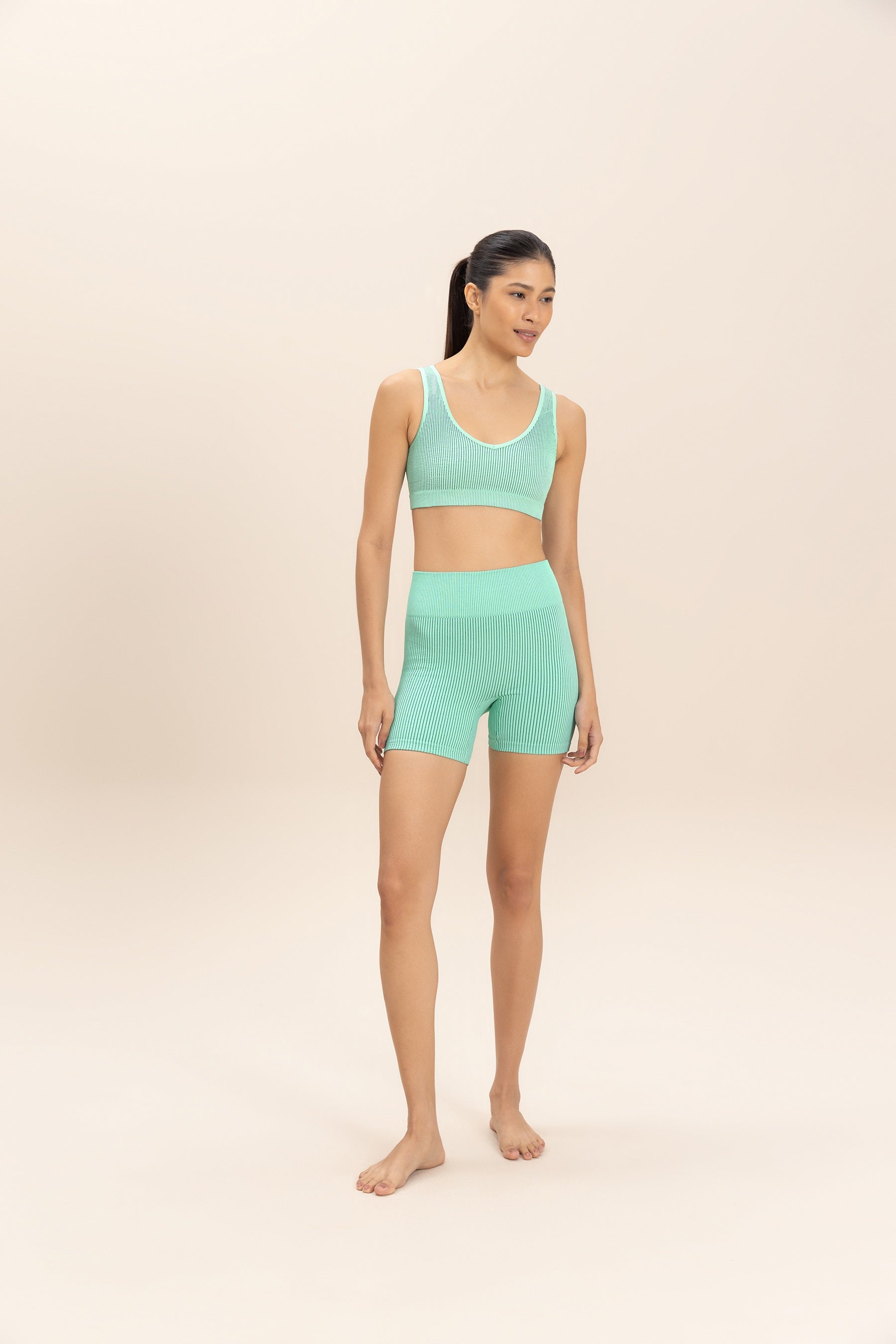 Rib Classic Seamless Shorts for Women - Comfortable Stretchy Yoga Running Workout Shorts - Perfect for Gym, Lounge & Active Wear