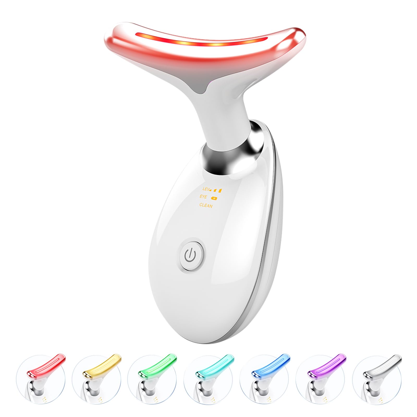 Red Light Therapy Wand for Face and Neck - 7 Color LED Skin Care Massager for Anti-Aging & Wrinkle Reduction | At-Home Facial Treatment & Relaxation Device