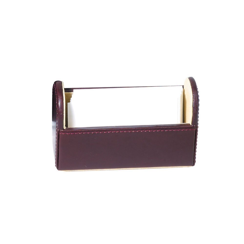 Bellino Desk Business Card Holder - Burgundy (7050.Burg) | Premium Office Organizer for Professionals | Perfect for Corporate Gifts, Reception Desks & Executive Offices