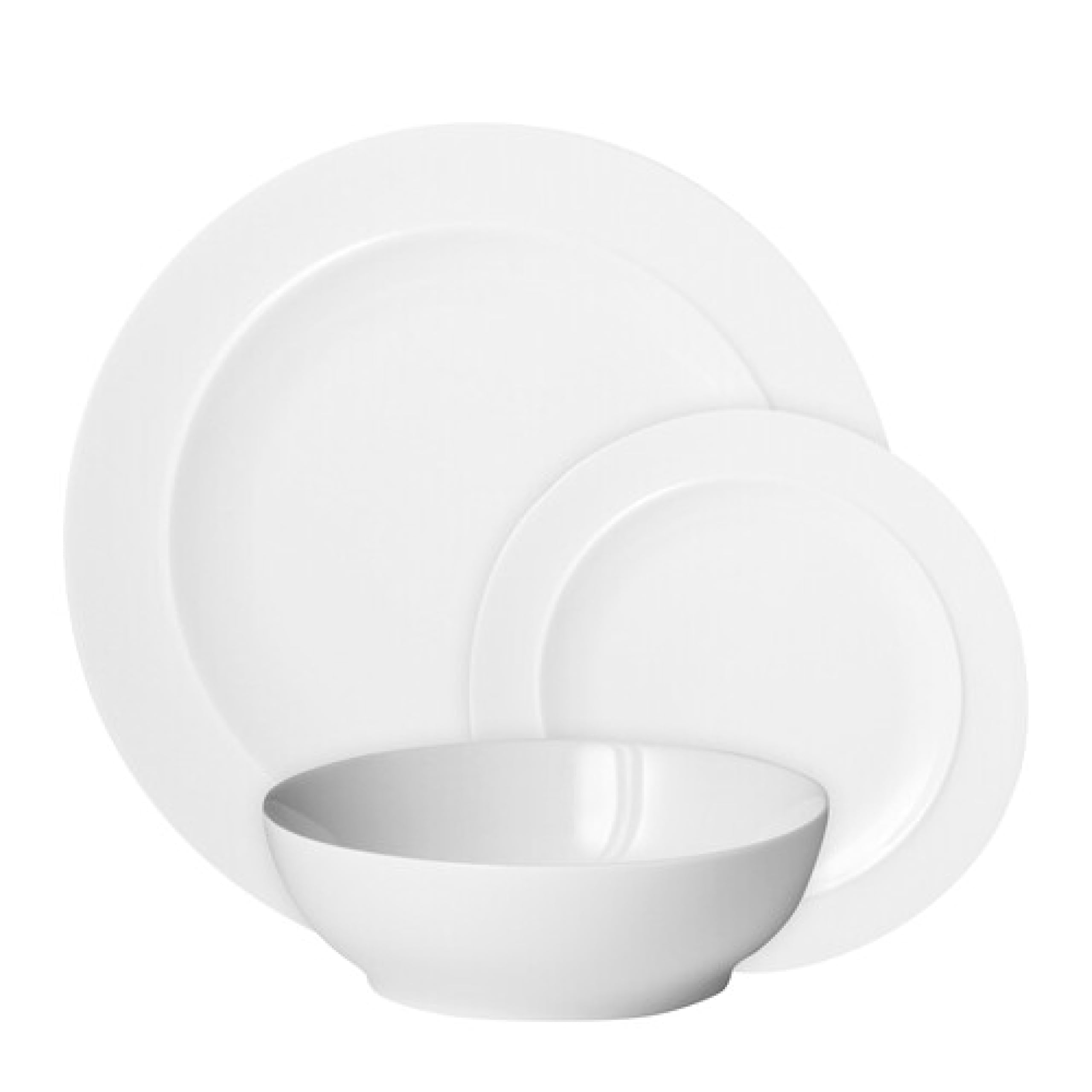 Denby White 12-Piece Porcelain Dinnerware Set - Fine China Dinner Plates, Salad Plates & Cereal Bowls - Dishwasher & Microwave Safe, Scratch Resistant - Perfect for Family Dinners, Holiday Entertaining & Everyday Use