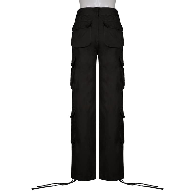 QYANGG Women's High Waist Baggy Cargo Pants - Loose Fit Jogger Straight Wide Leg Y2K Style with Pockets | Perfect for Streetwear, Casual Outfits & Trendy Looks