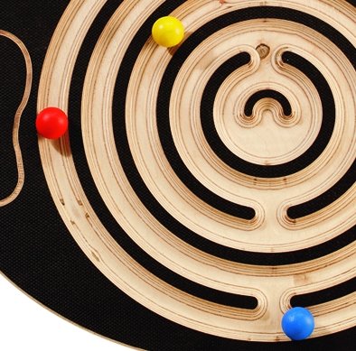 Wooden Marble Labyrinth Balance Board Game - Challenge & Fun Set for Kids & Adults - Perfect for Family Game Night, STEM Learning, and Improving Hand-Eye Coordination