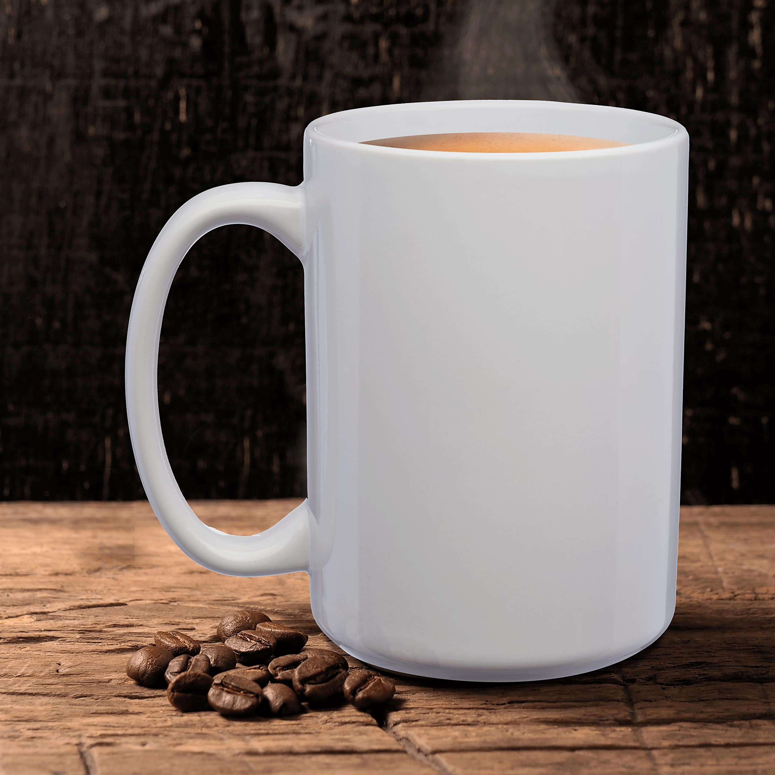 Premium Large Ceramic Coffee Mugs Set of 10 - 15oz Oversized White Mugs for Coffee, Tea & Soup - Durable Restaurant-Grade Cups for Home, Office or Cafe Use