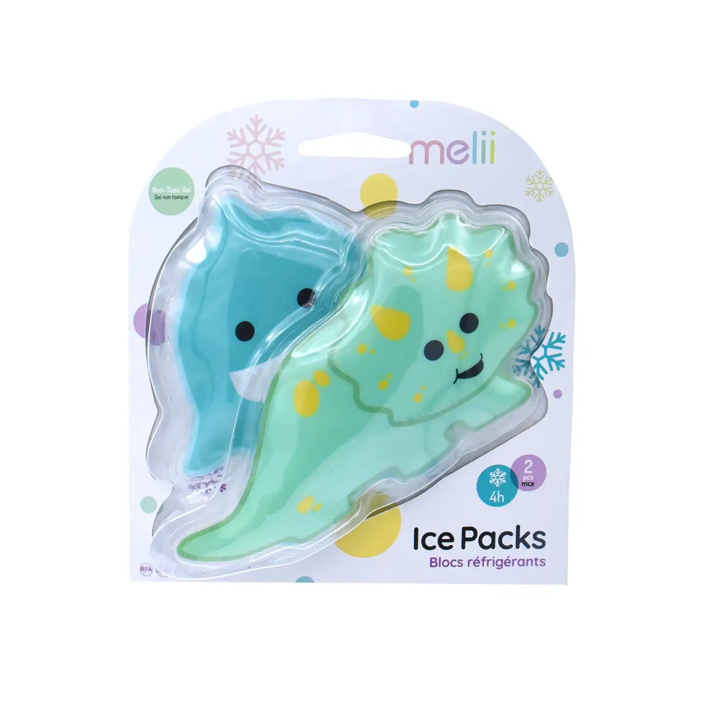 Melii Dino Shark Gel Ice Packs - Reusable Cold Compress for Injuries, Pain Relief & First Aid - Perfect for Kids, Sports Injuries, Headaches & Post-Surgery Recovery