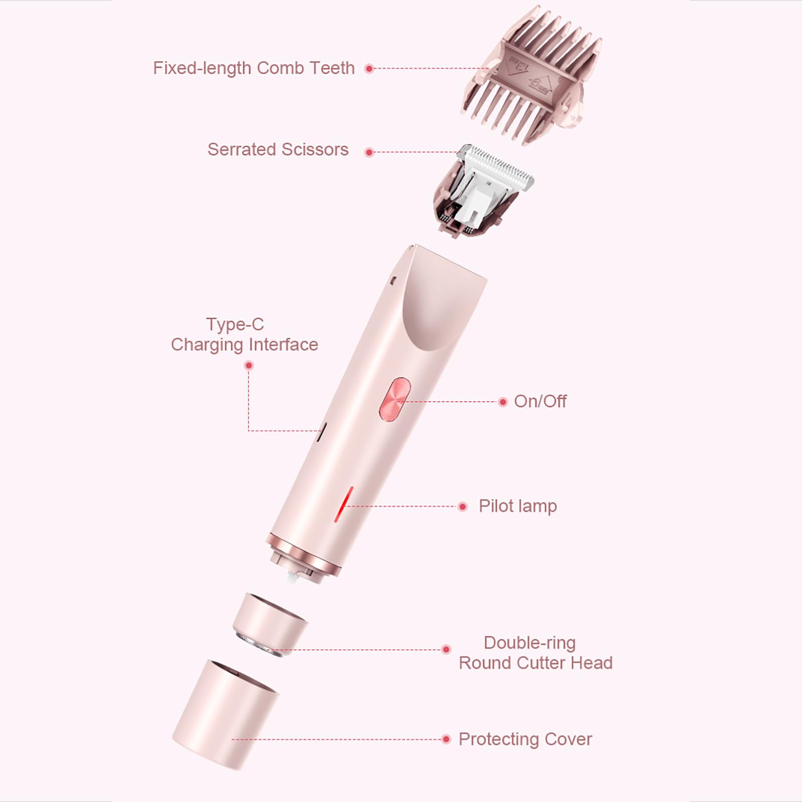 Ezme Razor 2.0 - Electric Bikini Trimmer & Body Shaver for Women, 2-in-1 Waterproof Wet/Dry Trimmer, Painless Hair Removal for Sensitive Skin - Perfect for Travel, Gym & At-Home Grooming (1 Pack)
