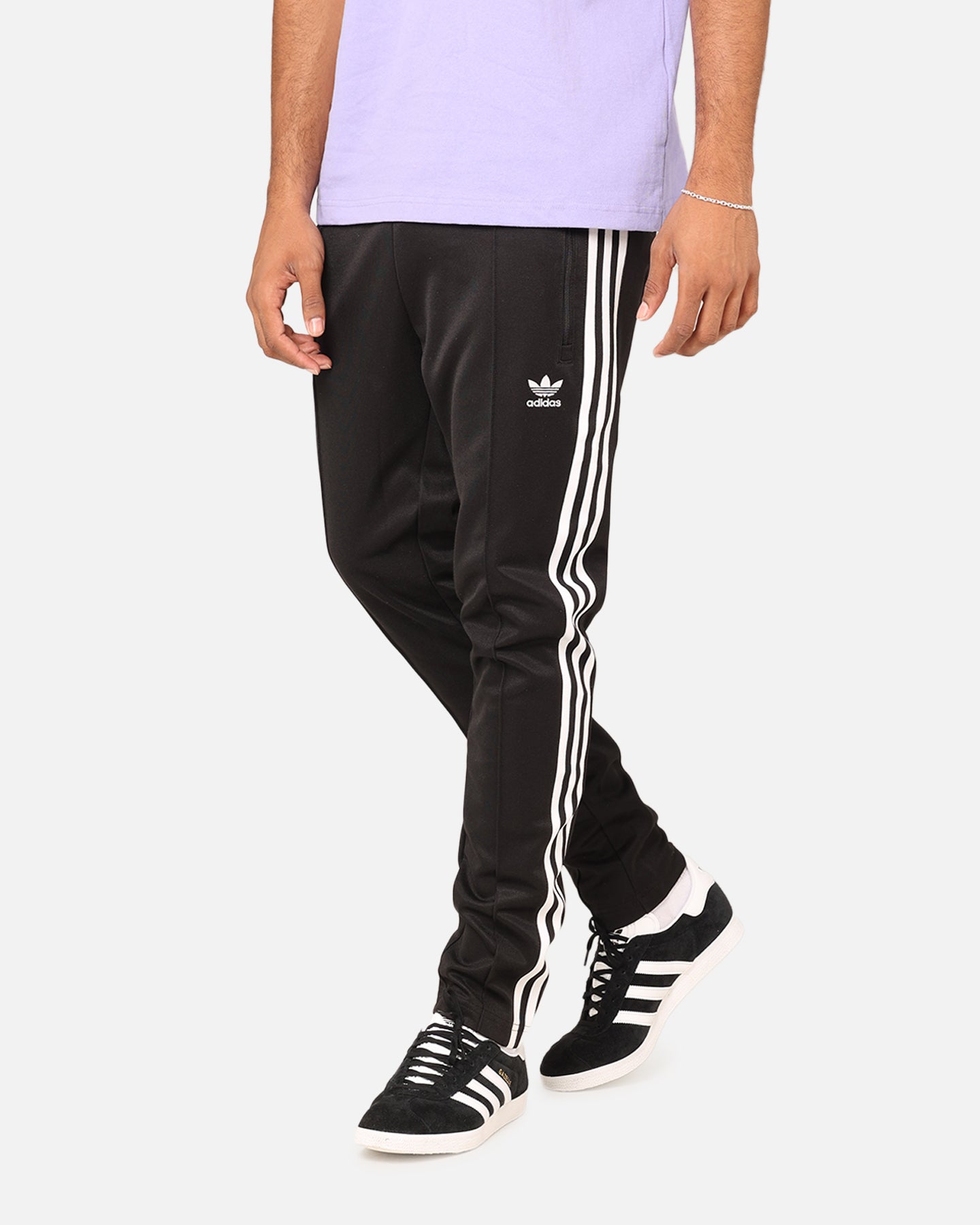 Adidas Adicolor Classics Beckenbauer Track Pants for Men - Black & White Athletic Joggers for Running, Gym & Casual Wear