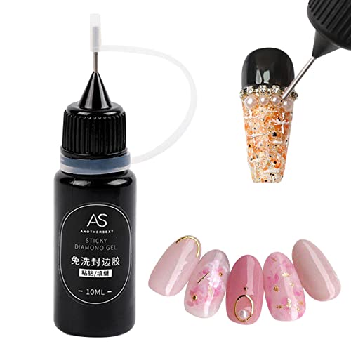 Gruwkue Professional Nail Glue for Rhinestones - Super Strong Adhesive Gel Pen for Nail Art, 3D Diamonds & Jewelry DIY | Quick-Drying Resin Polish for Long-Lasting Nail Decorations | Perfect for Salon, Home Manicures & Nail Art Enthusiasts