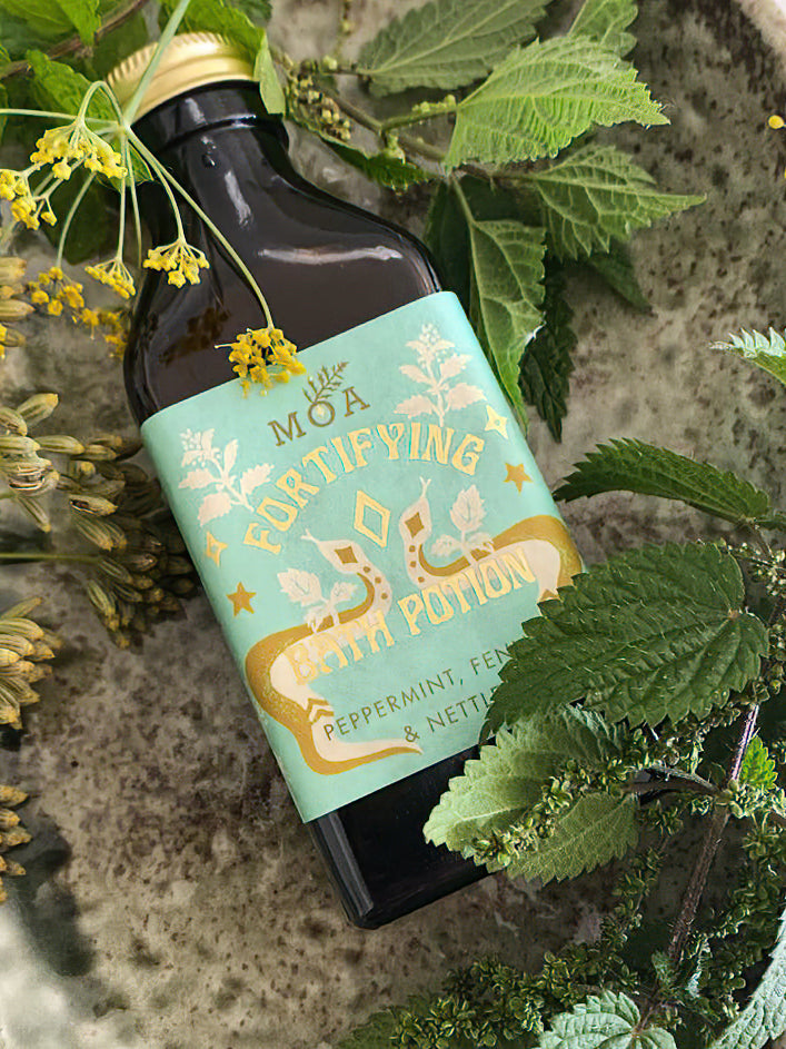 MOA Fortifying Bath Potion with Peppermint, Fennel & Nettle - Relaxing Herbal Soak for Stress Relief & Muscle Recovery