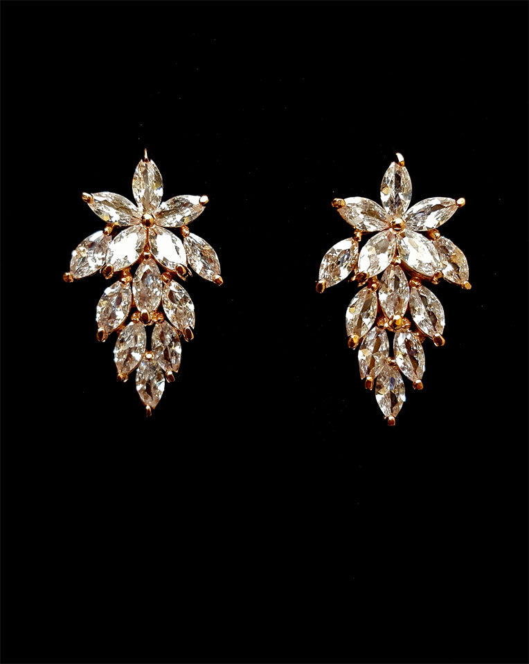 Exquisite Crystal Cluster Flower Stud Bridal Earrings for Weddings & Special Occasions – Kezani Exclusive
