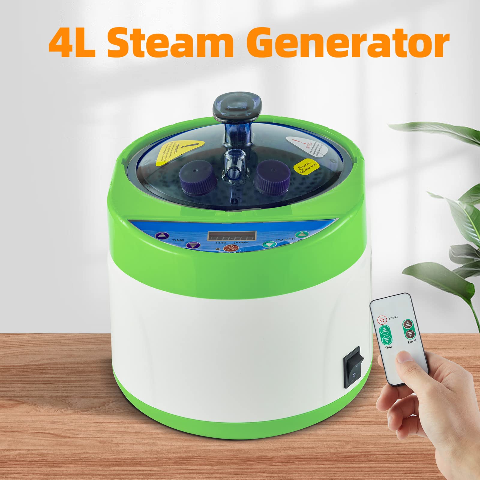 ZONEMEL 4L Remote Control Sauna Steamer Pot - Stainless Steel Steam Generator with Herbal Box & Timer Display for Home Spa, Body Detox & Relaxation | Perfect for Personal Wellness, Aromatherapy & Stress Relief
