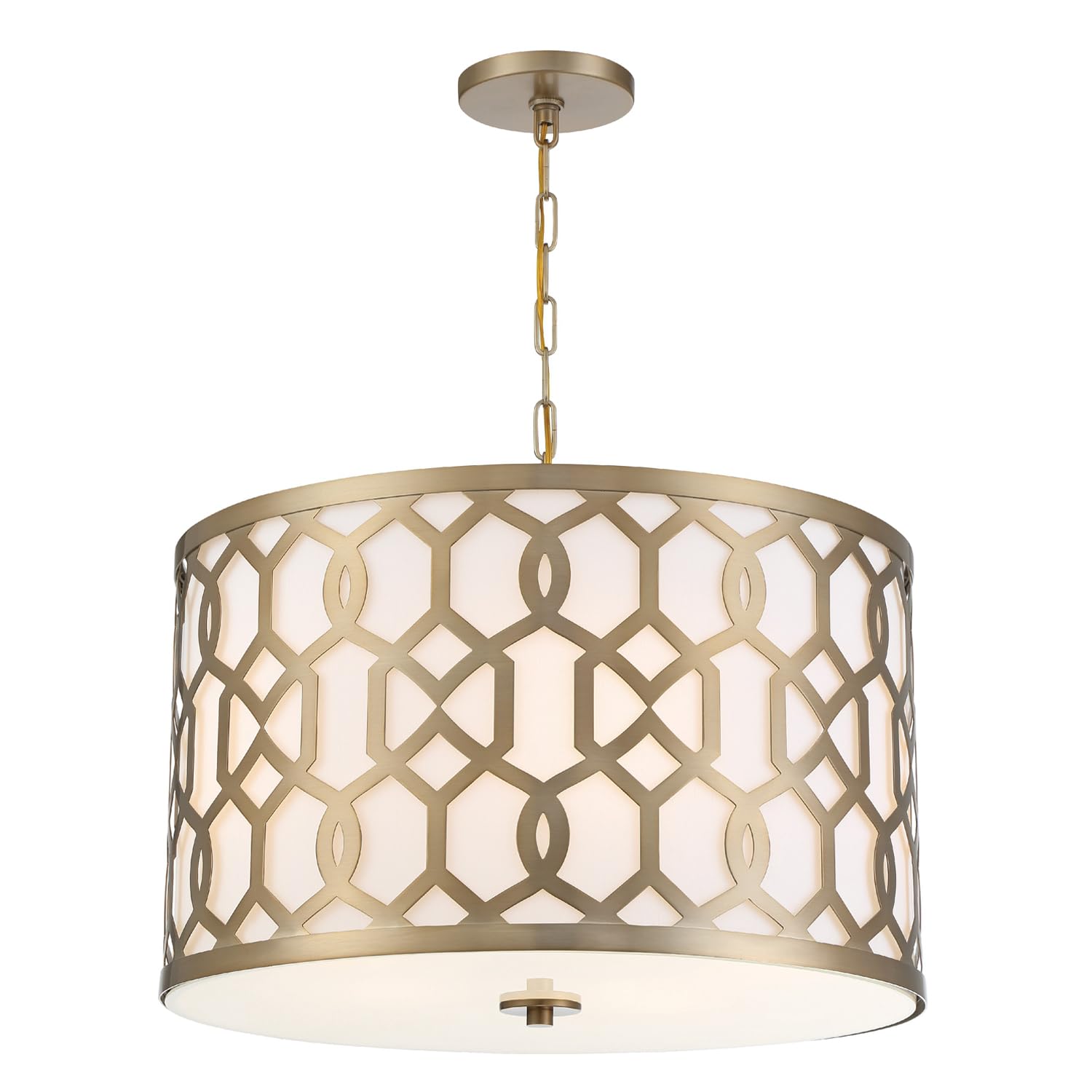 Crystorama Libby Langdon Jennings 5-Light Aged Brass Chandelier - Elegant Dining Room Lighting Fixture for Farmhouse & Traditional Home Decor