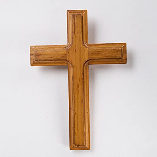 Handmade Wooden Cross Wall Decor - Christian Catholic Religious Gifts, Church & Home Decoration, Cruz de Madera (Color: JS106) - Perfect for Easter, Christmas, Baptism & Prayer Room Decor