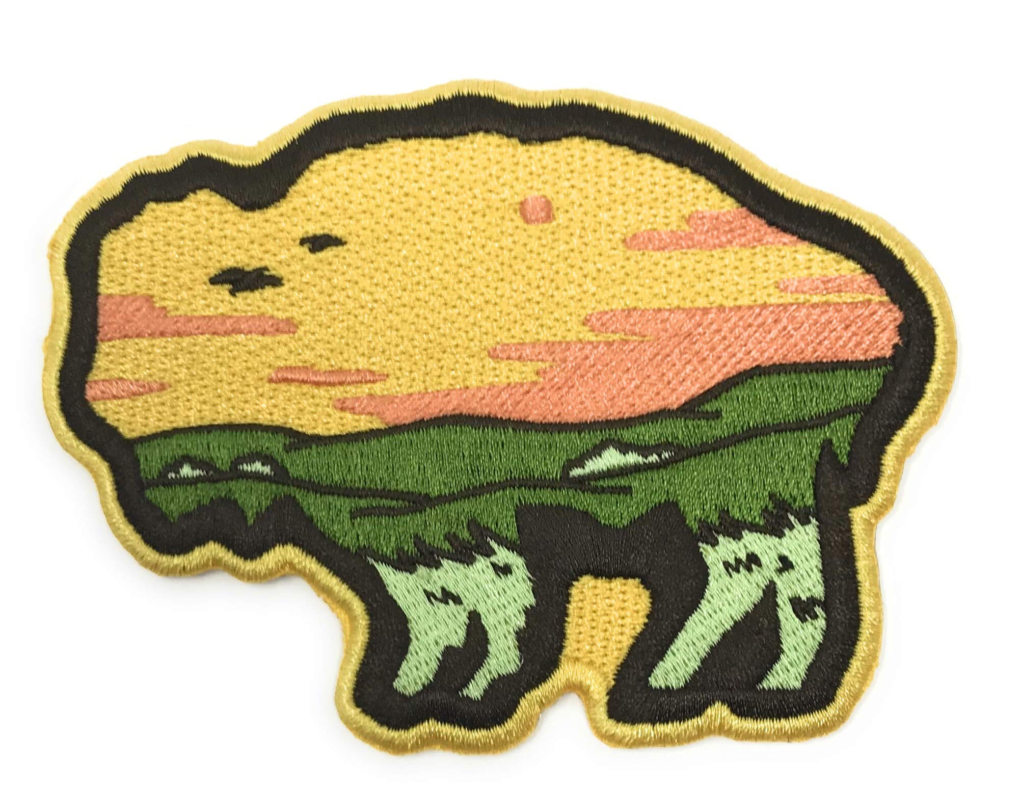 O'Houlihans Buffalo Great Plains Prairie Iron On or Sew On Embroidery Patch - Perfect for Jackets, Hats, Bags & DIY Crafts
