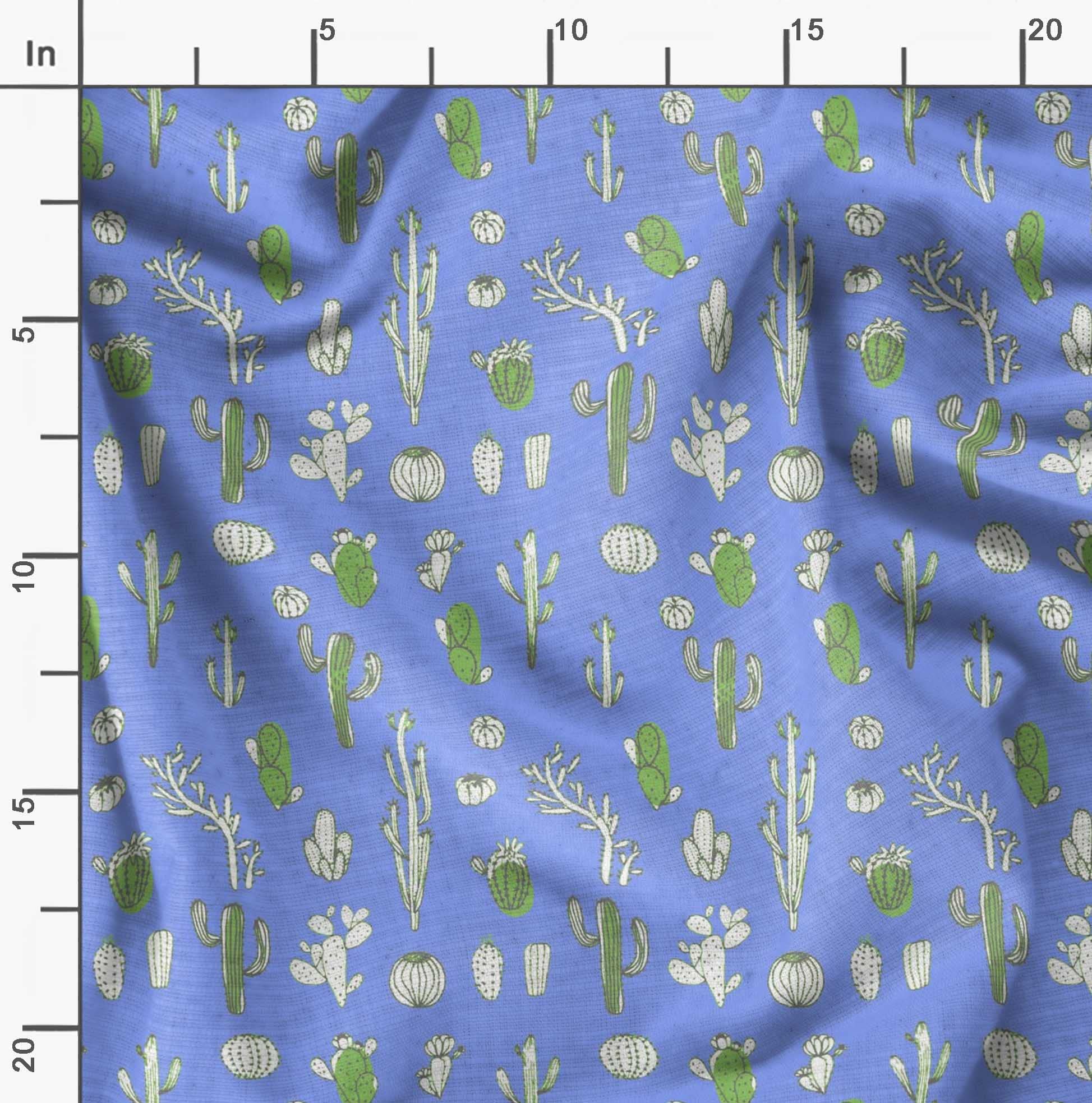 Soimoi Moss Georgette Brown Fabric by The Yard - 42 Inch Wide Cactus Tree Print Desert Chic Fabric for Dresses, Curtains & Home Decor | Premium Printed Fabric for DIY Sewing Projects