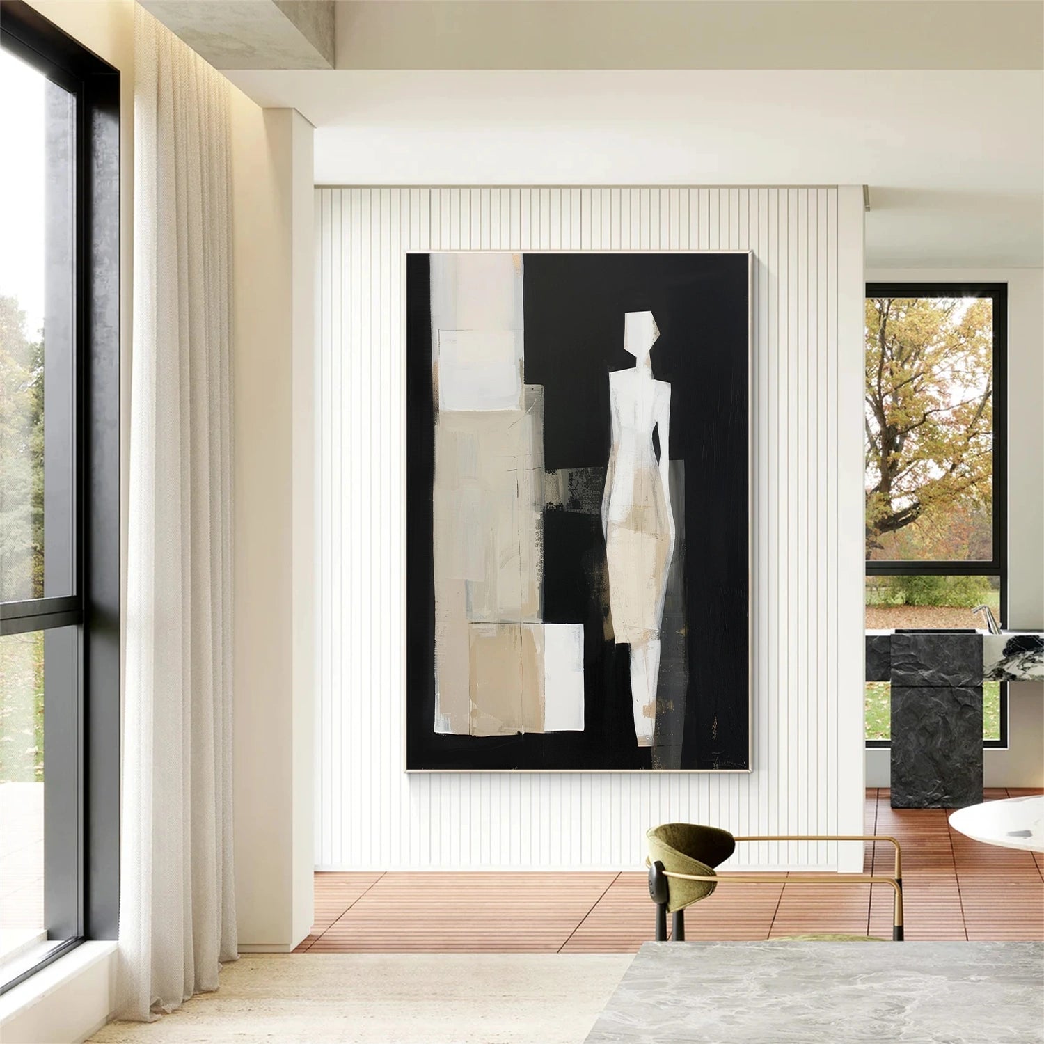 Contemporary Abstract Minimalist Wall Art Painting #CW009 - Modern Home Decor for Living Room, Bedroom & Office