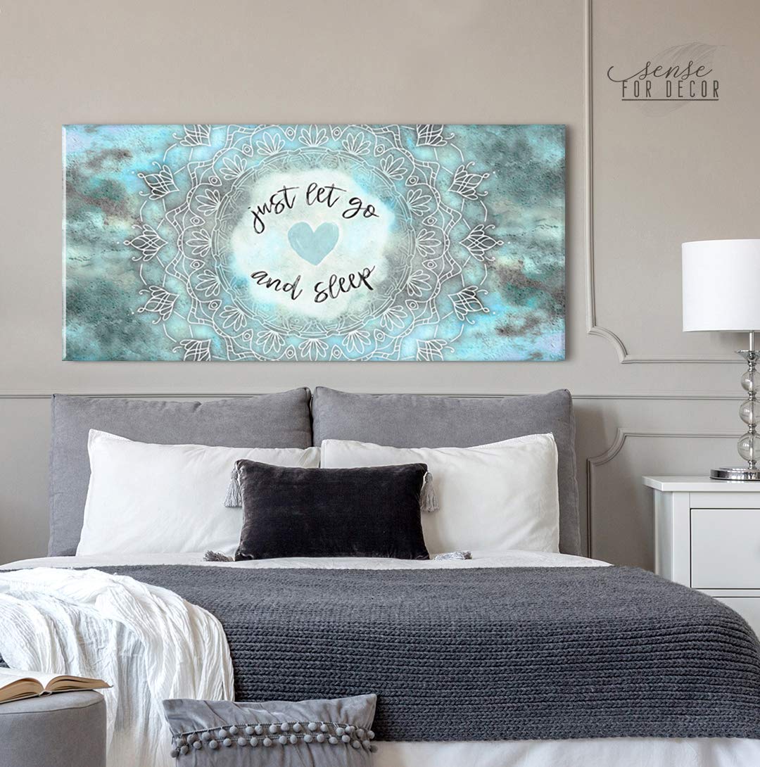 Boho Canvas Wall Art - Large Mandala Decor for Bedroom & Living Room