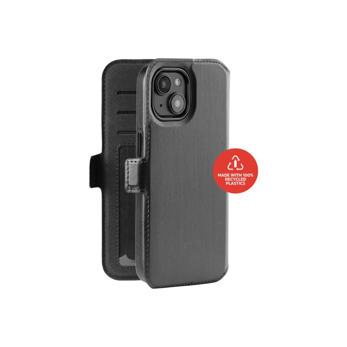 3sixT Neo Wallet for Apple iPhone 15 - Slim RFID Blocking Leather Wallet Case with Card Holder (Black) | Perfect for Everyday Use & Travel Protection