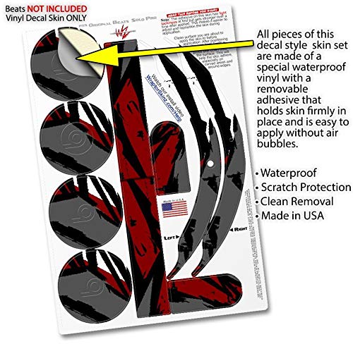 Beats Solo Pro Headphones Skin Decal Wrap - Baja 0040 Red Dark Protective Cover | Compatible with Beats Solo Pro (Headphones Not Included) | Perfect for Travel, Gym & Daily Use