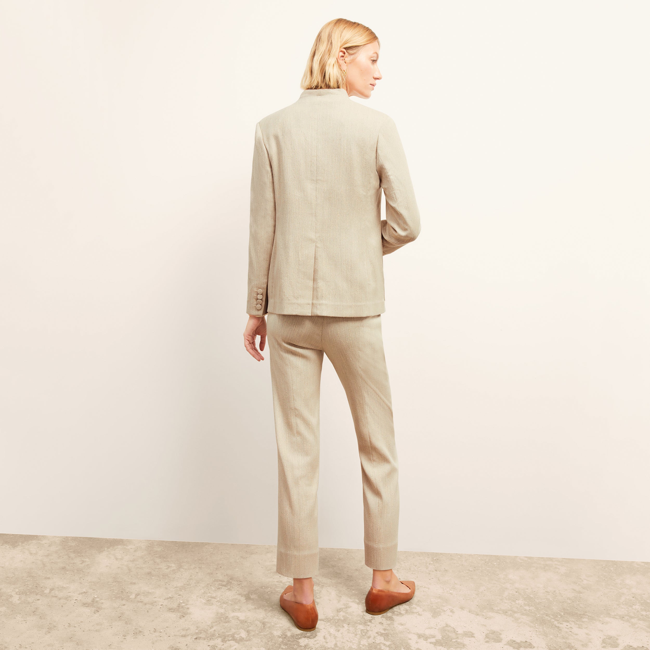 Pearl Pant Cotton Tweed Pants for Women - Ivory High Waisted Trousers | Comfortable Office Wear & Casual Outfits