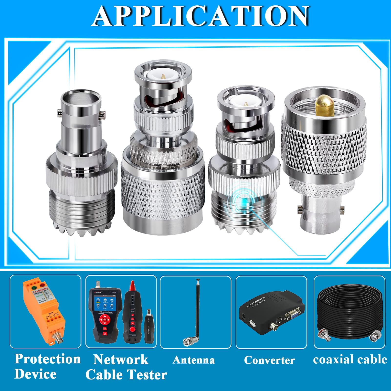 TUOLNK 4pcs PL259 to BNC Adapter Kit - SO239 Male to BNC Female Coaxial Cable Connector for CB Radio, Antenna, Ham Radio, CCTV, and Extension Cables - Perfect for Signal Transmission and Equipment Connection