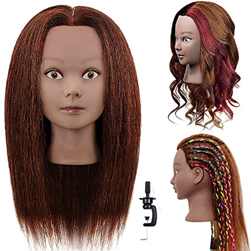 100% Real Hair Mannequin Head for Hair Styling - 20