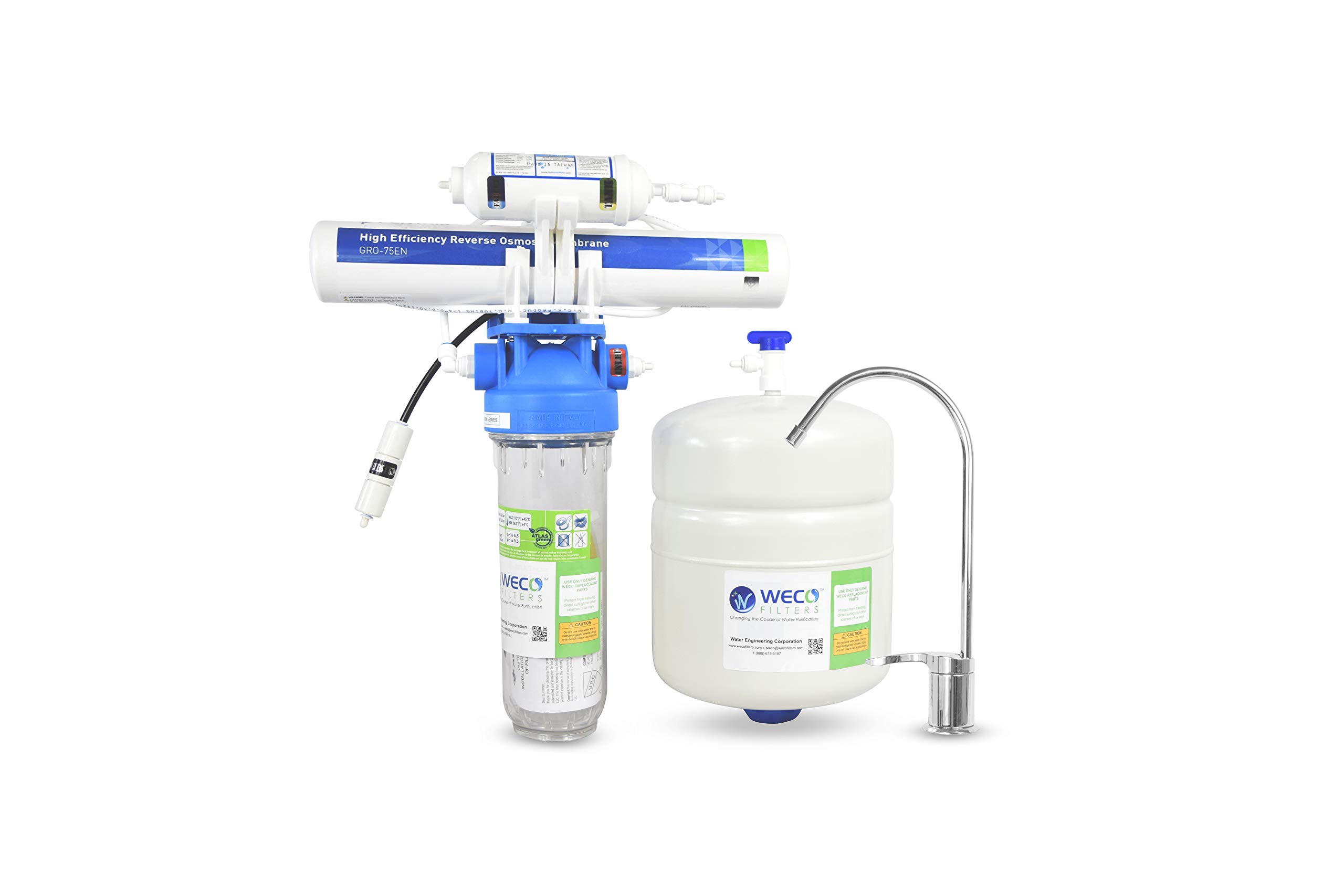 WECO CYP-20X Series Compact Reverse Osmosis Water Filter System (CYP-201) - Under Sink RO Filtration for Clean Drinking Water at Home & Office