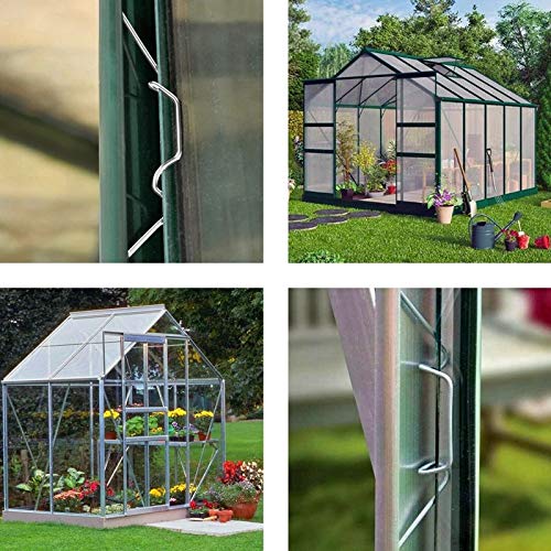 100 Pcs Stainless Steel Greenhouse Glazing Clips - Secure Glass Panels for Greenhouses, Cold Frames & DIY Projects - Durable W Clips for Gardening & Plant Protection