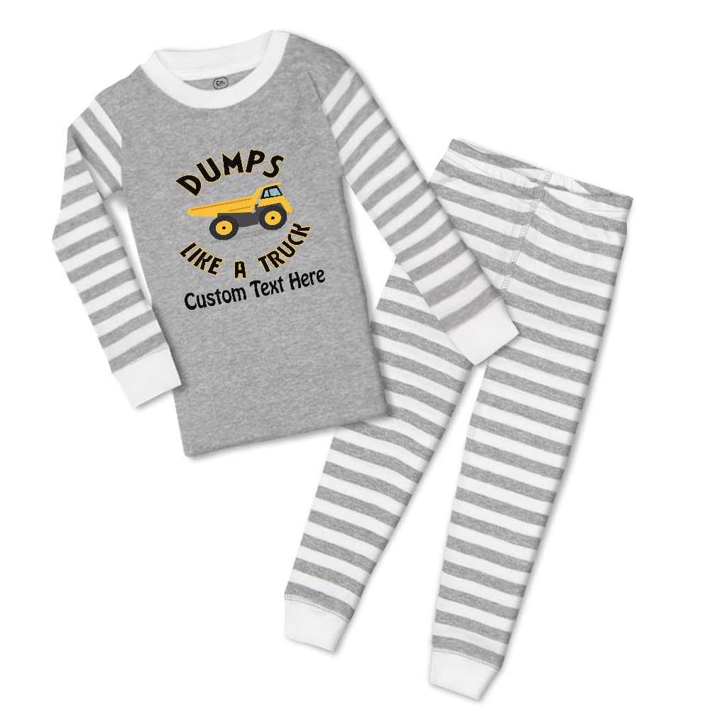 Custom Cotton Toddler Pajamas for Boys & Girls - Dump Truck Print Snug-Fit Sleepwear | Playtime & Bedtime Comfort