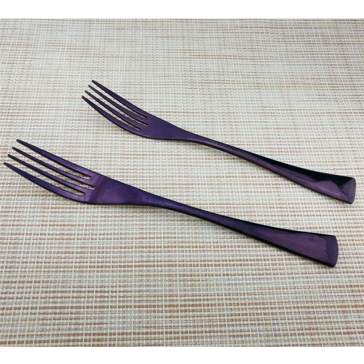 20-Piece Stainless Steel Flatware Set - Shiny Purple Plated Silverware Cutlery Set for 4, Durable & Elegant Dining Utensils - Perfect for Dinner Parties, Weddings, and Everyday Use