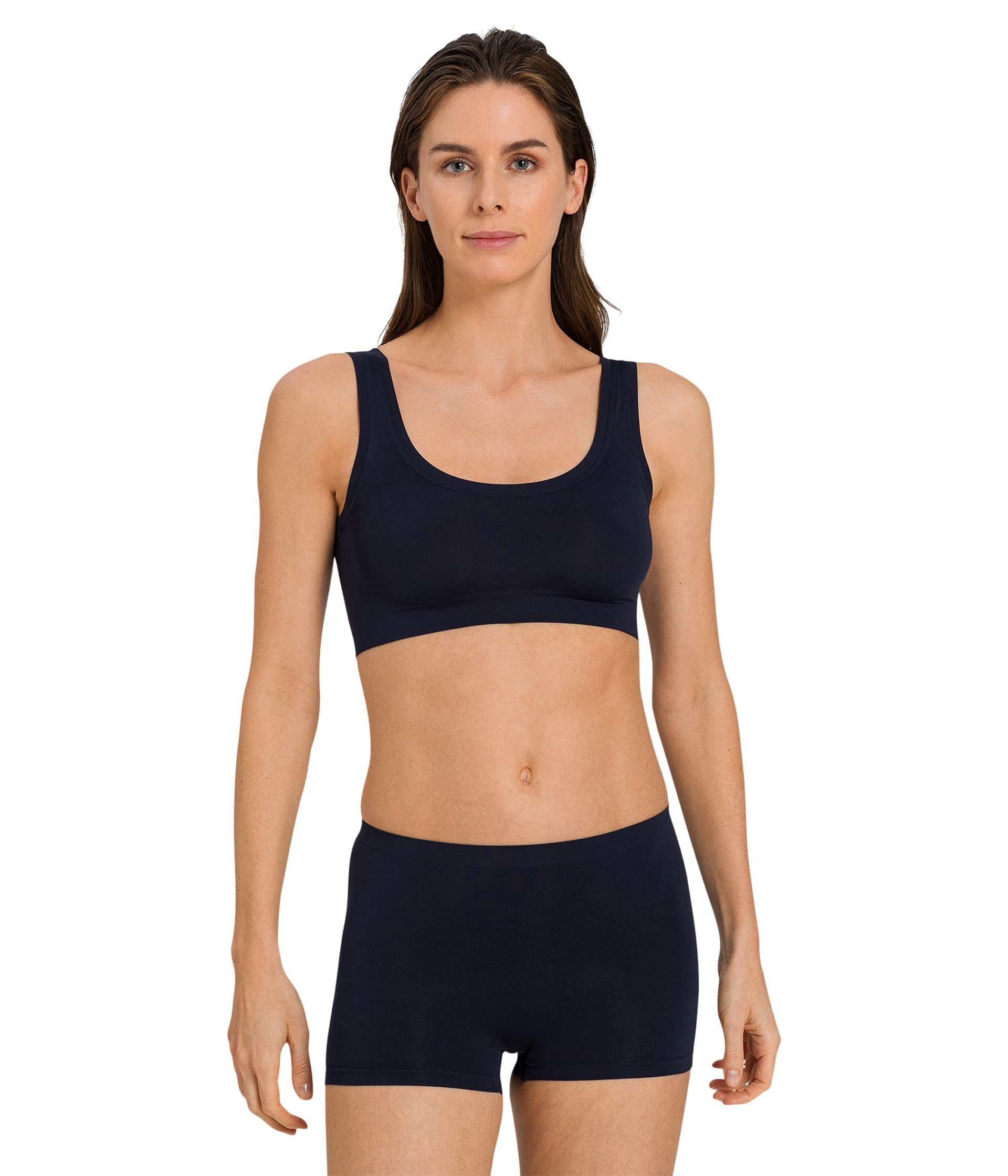HANRO Women's Touch Feeling Crop Top Bra - Soft Wireless Comfort for Yoga, Workout & Everyday Wear