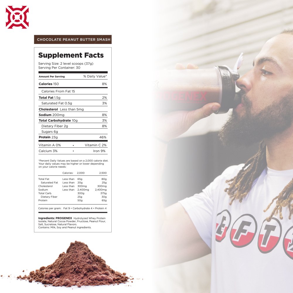 Progenex® Recovery Hydrolyzed Whey Protein Shake Drink Mix - Best Post Workout Supplement for Muscle Recovery & Soreness Relief | Peanut Butter Smash Flavor | 30 Servings | Great Taste & Fast Results | Perfect for Gym, Fitness & Athletic Training