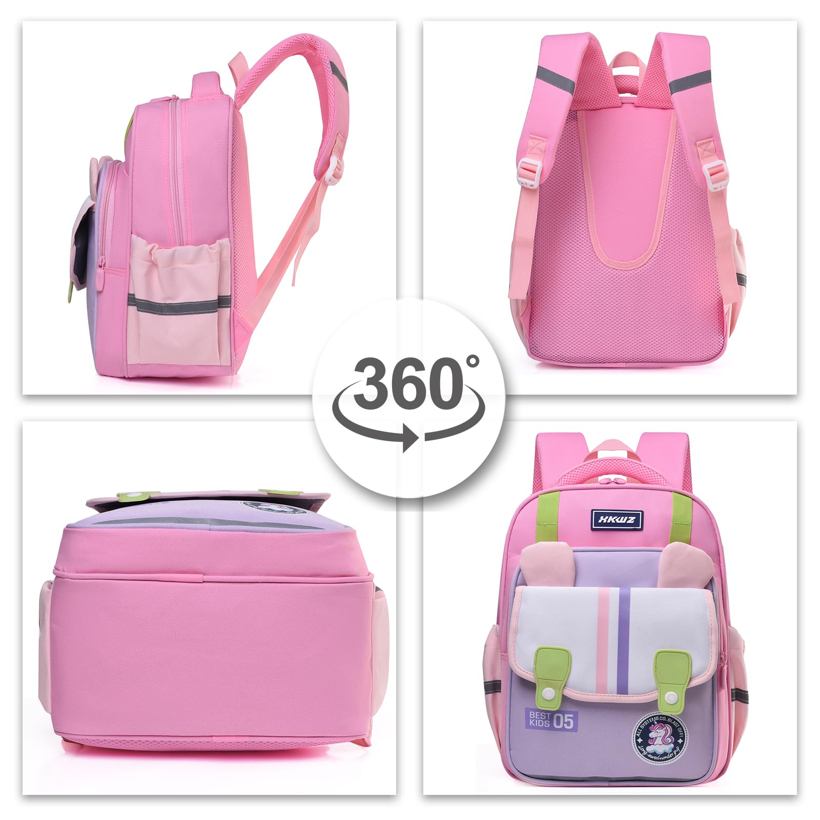 Digi4U Lightweight Kids Backpack for School - Pink Medium Size Backpack for Elementary Students, Girls & Boys | Perfect for Daily School Use, Travel & Outdoor Activities