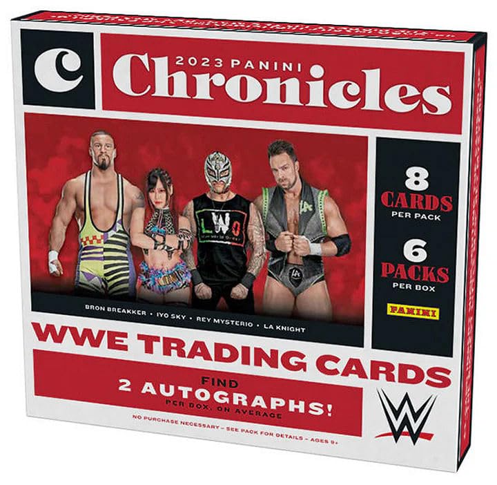 2023 Panini Chronicles WWE Wrestling Hobby Box - 6 Packs per Box - Collectible Trading Cards for WWE Fans & Collectors - Perfect for Gifts, Tournaments, and Display Collections