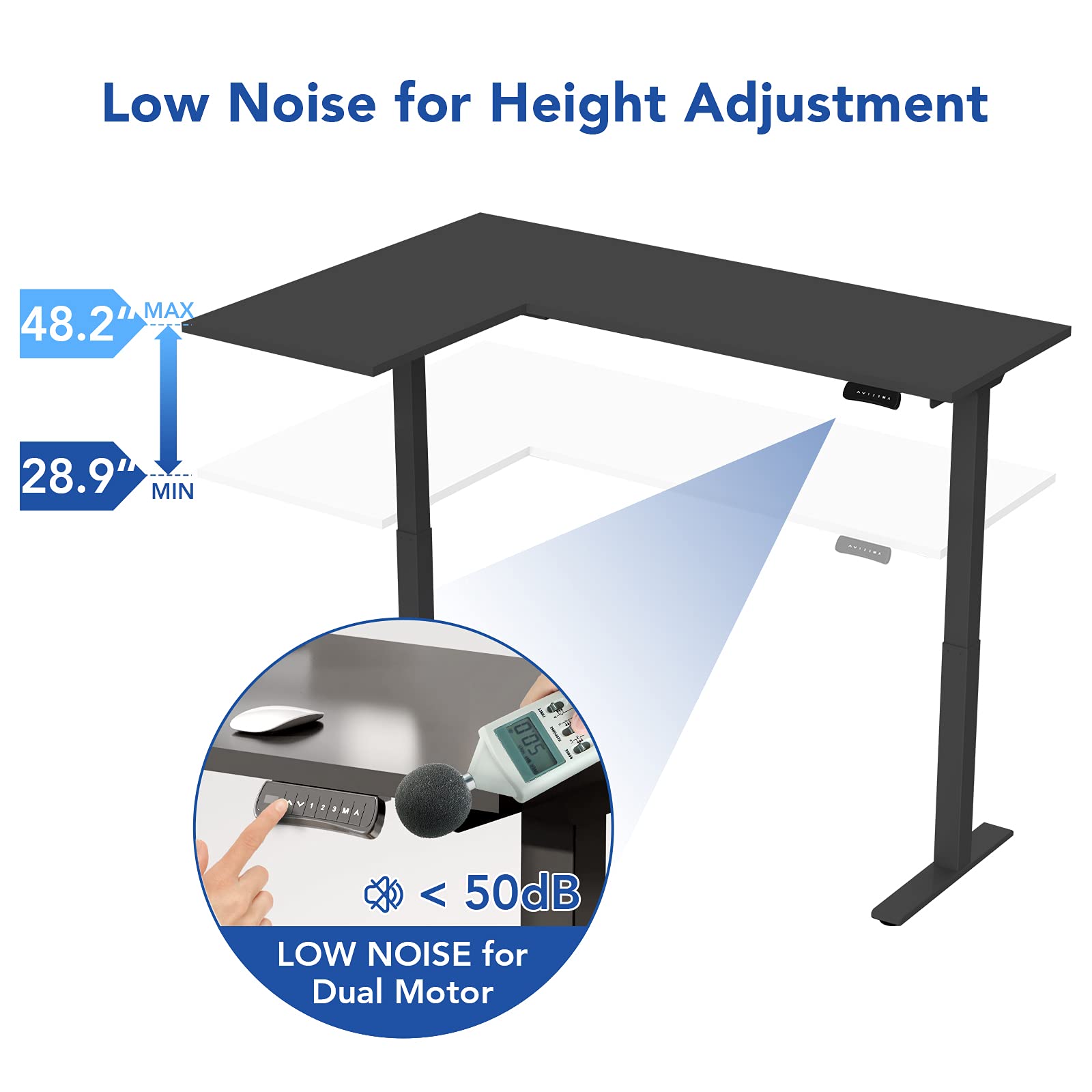 FLEXISPOT Pro Corner Standing Desk - Dual Motor L-Shaped Electric Adjustable Height Computer Desk for Home Office, Sit Stand Workstation (Black Frame) | Perfect for Small Spaces & Ergonomic Workspaces
