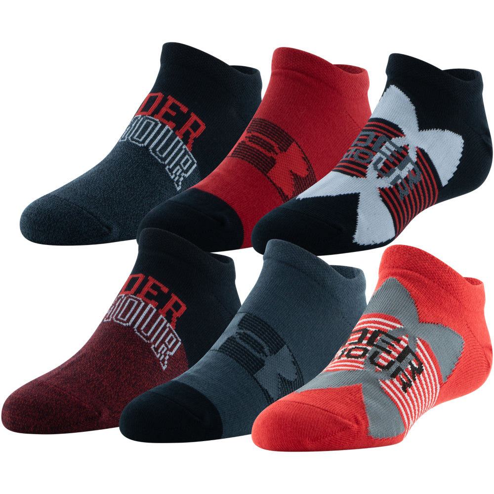 Under Armour Youth Essential Lite Low Cut Socks 6-Pack for Boys - Breathable & Comfortable Athletic Socks for Sports, School & Everyday Wear